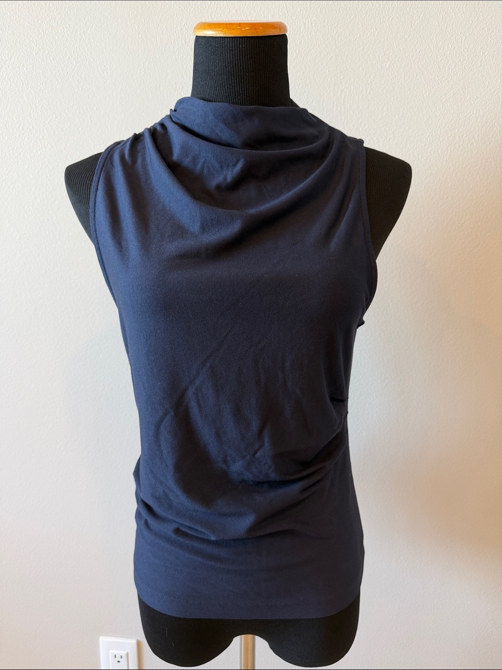 NWT ME + EM Navy Pleat Detail Sleeveless Top